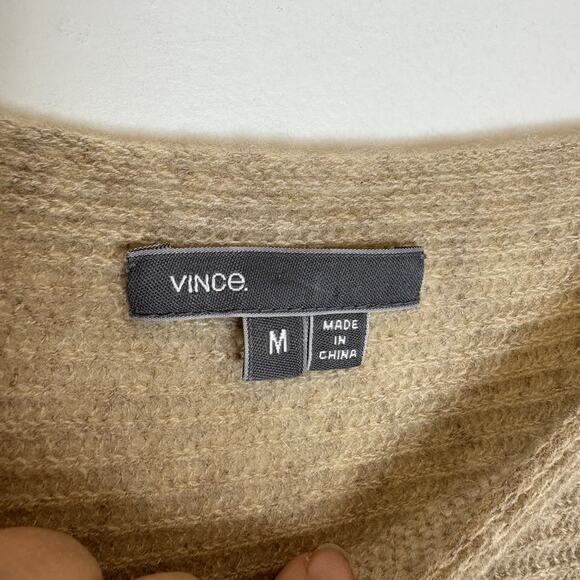 Vince - Light Brown Cashmere Loose Knit Boat Neck Lightweight Sweater - M - Picture 2 of 10